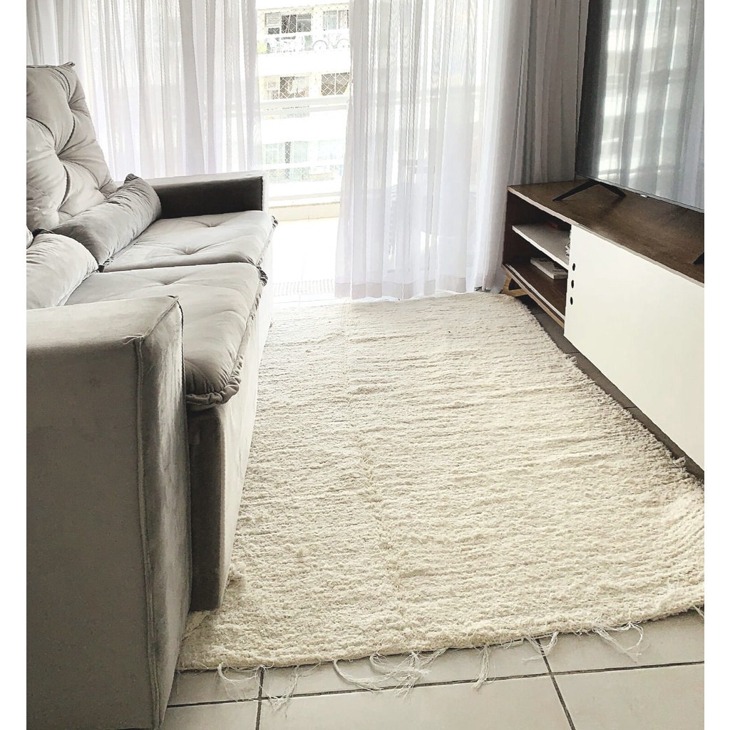 Tapete Sala Cru Boho CHIC Minimalista felpudo Quarto Algodão