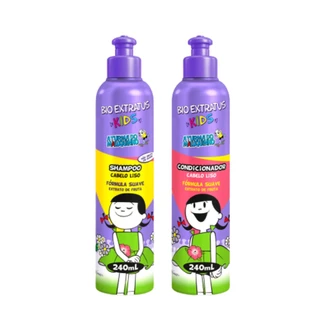 Shampoo e Condicionador Cabelo Liso Bio Extratus Kids - 240mL Para Criança
