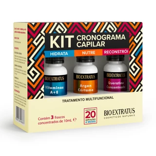Kit Cronograma Capilar Bio Extratus - 30 mL Hidrata/Nutre/Reconstrói