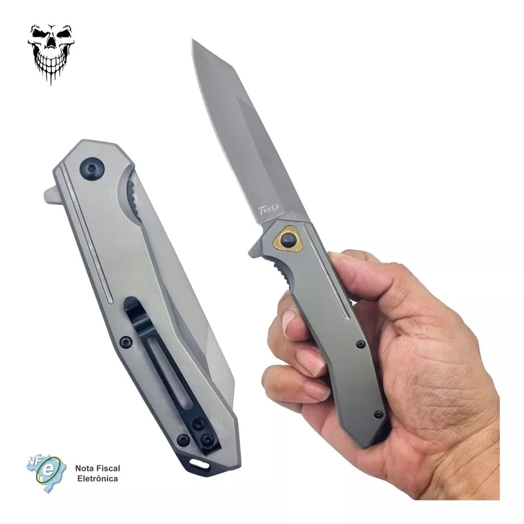 Canivete Tanto 2 Chumbo Sobrevivência Tático Camping C/clip Cm-107