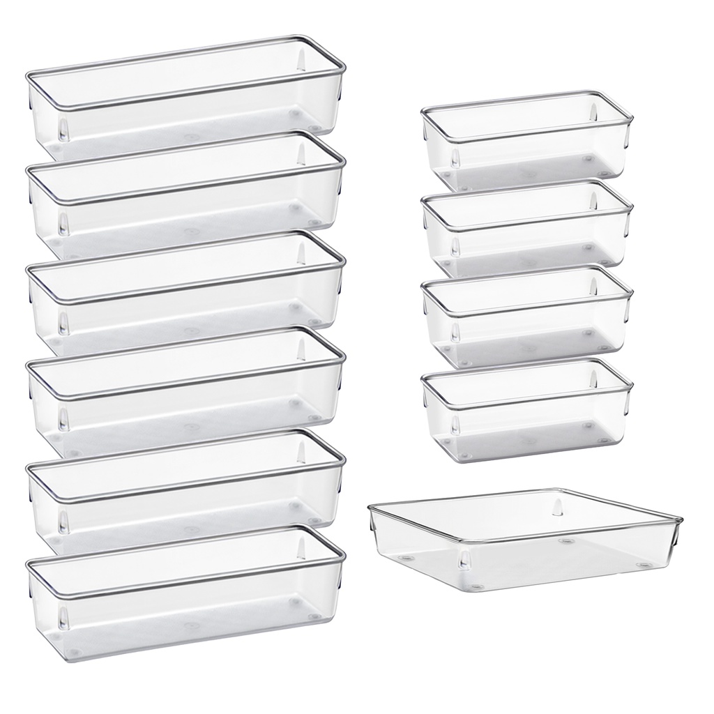 Kit 11 Organizador Multiuso Modular Gavetas Acrílico Retan GRANDE