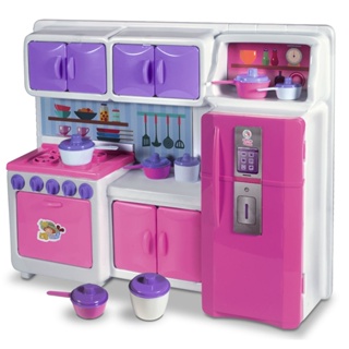 Kit Cozinha Infantil Com Biscoito + Boneca E Cupcake Girls Dessert