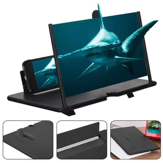 Lupa de tela de 12 polegadas para celular ampliador de tela GeLar lupa 3D para celular com zoom de 3 a 4 vezes para filmes, vídeos, jogos, suporte dobrável Original Envio Imediato