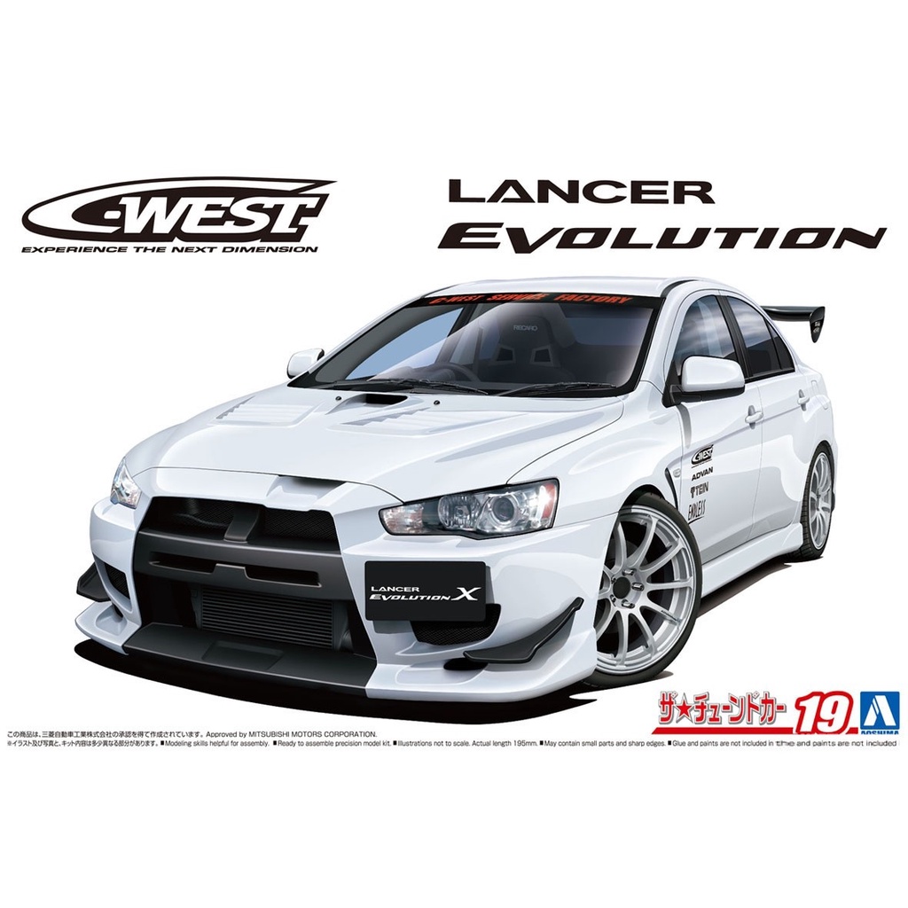 MITSUBISHI LANCER EVOLUTION X C-WEST 1/24 AOSHIMA KIT PLASTIMODELISMO