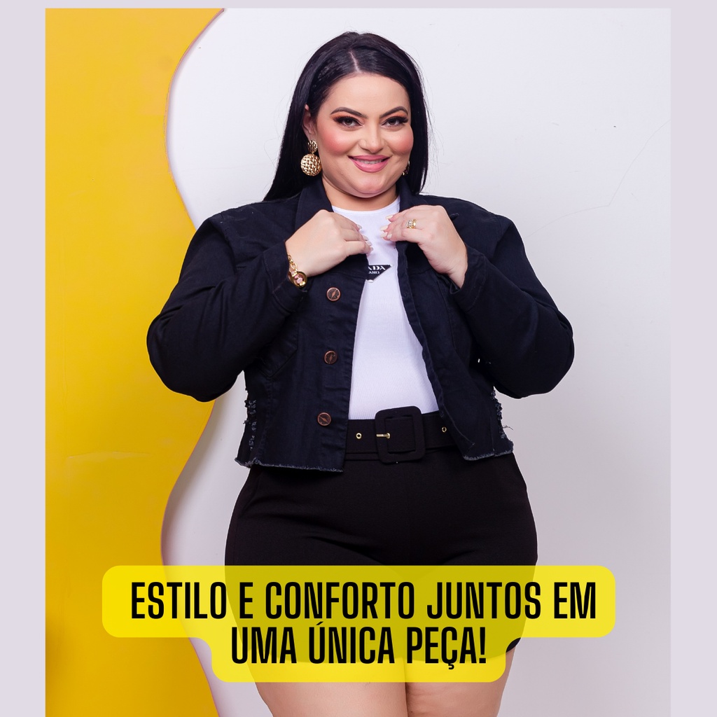 Jaqueta Plus Size Feminino Jeans Premium