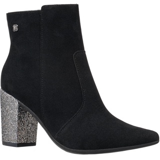 Bota Feminina Glam Bico Fino Salto Alto Brilho Glíter Tela Gigil