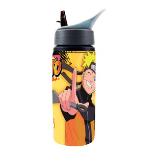 Garrafa Aluminio Naruto - Coloque nome - Volta as aulas - Escola - Squeeze Escolar - Garrafinha de agua