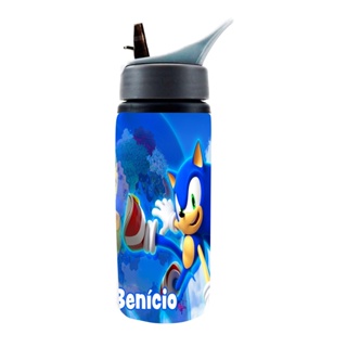 Garrafa Alumínio Sonic - coloque o seu nome - squeeze volta as aulas - garrafinha de água