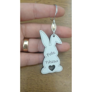 Kit Lembrancinha Chaveiro Coelho Feliz Páscoa MDF em Oferta na Shopee