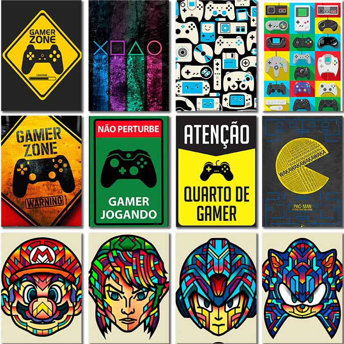 Placa Decorativa MDF - Quarto Gamer - Jogos, Games, Nerd, Geek, Quadrinhos, Quadros, Plaquinhas, Decoração casa