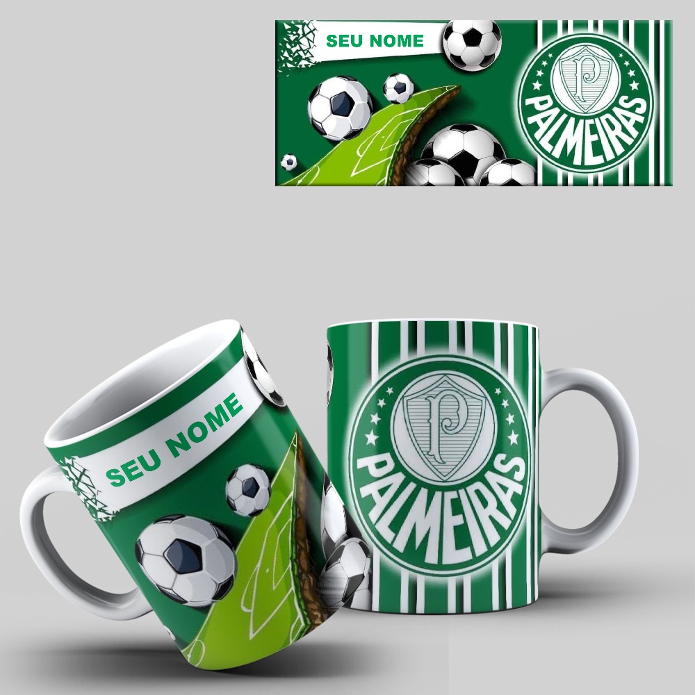 Caneca Time Palmeiras Personalizado Com Nome Porcelana Ml Shopee Brasil