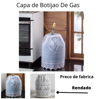Kit Revenda 5 Capa de Botijão de Gas Gás com Renda Butijao Bujao para fogão e Agua Crochê Oxford Diversas Cores Grossa Barata