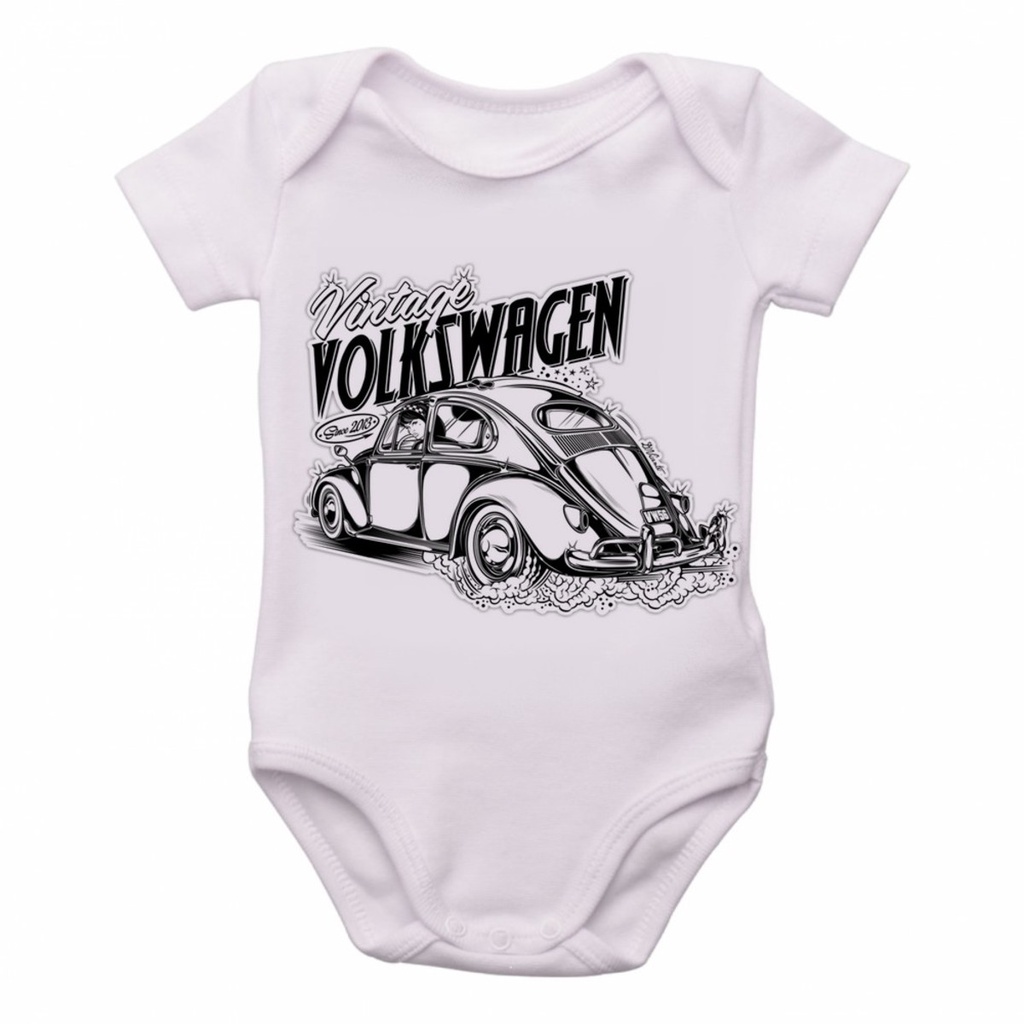 Bodie body Criança Infantil Roupa Bebê car fusca volkswagen | Shopee Brasil