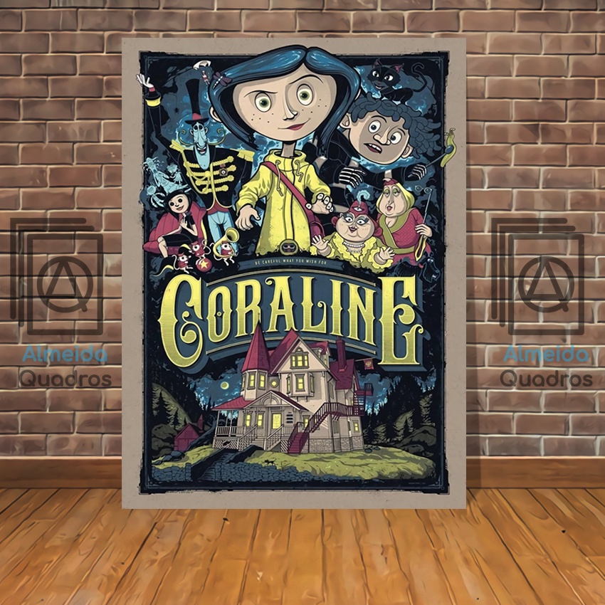 Quadros Decorativos Coraline e o Mundo Secreto - Placa Decorativa em MDF