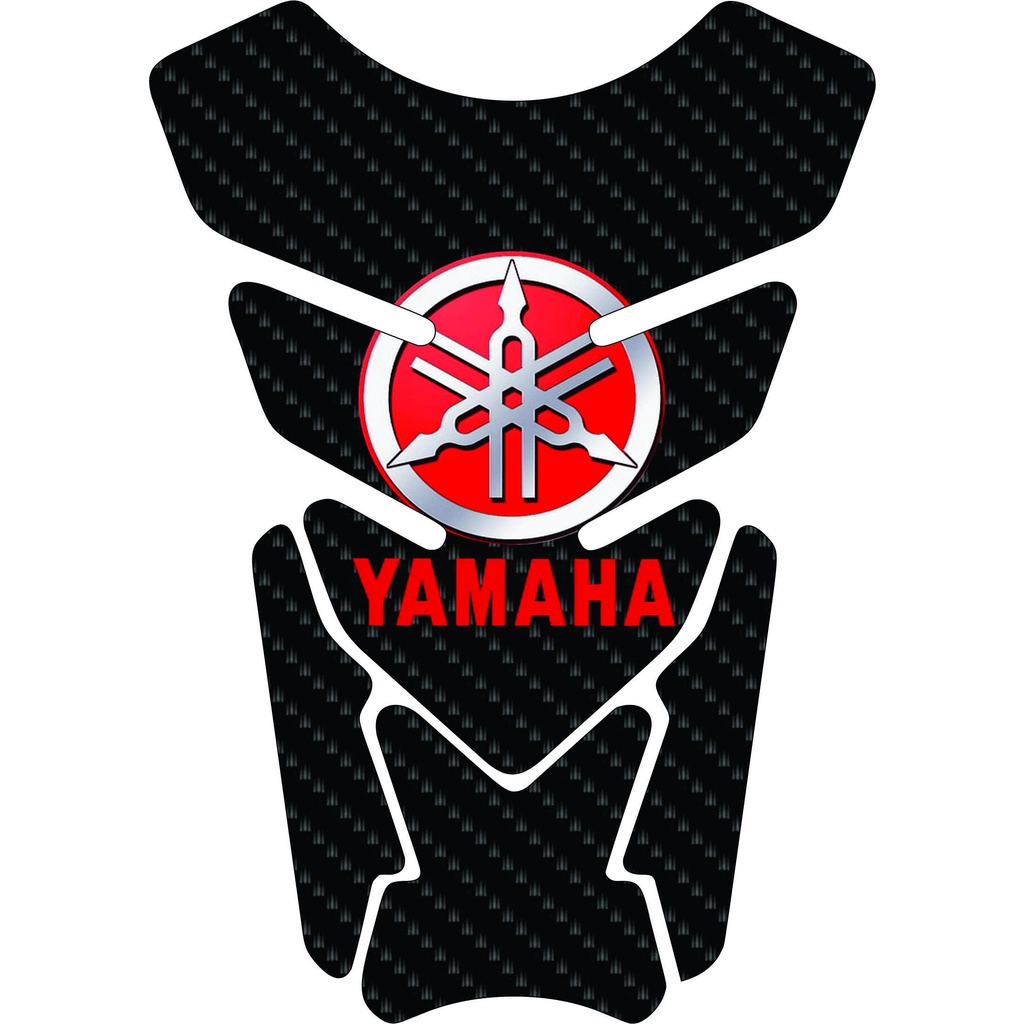  Protetor De Tanque Moto Resinado Tankpad Universal Modelo Yamaha logo preto e vermelho (D)