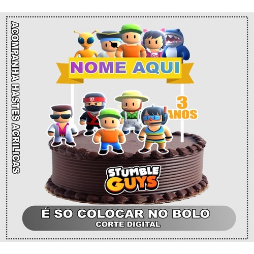 Topo de bolo stumble guys  Produtos Personalizados no Elo7