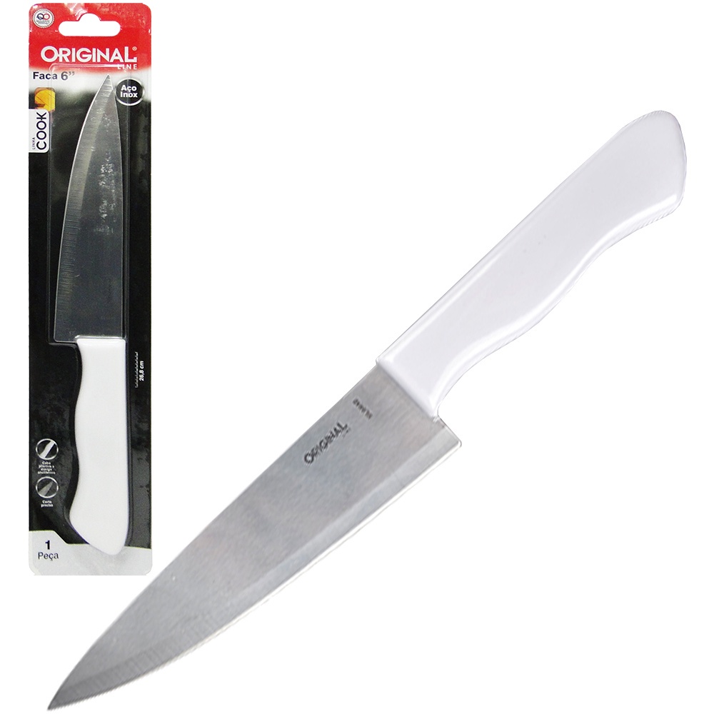 FACA DE CARNE INOX 6 CABO BRANCO