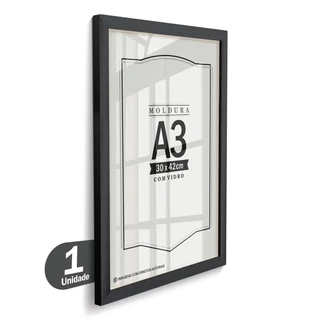 Quadro Moldura A3 30x42 Porta Retrato Com Vidro Certificado