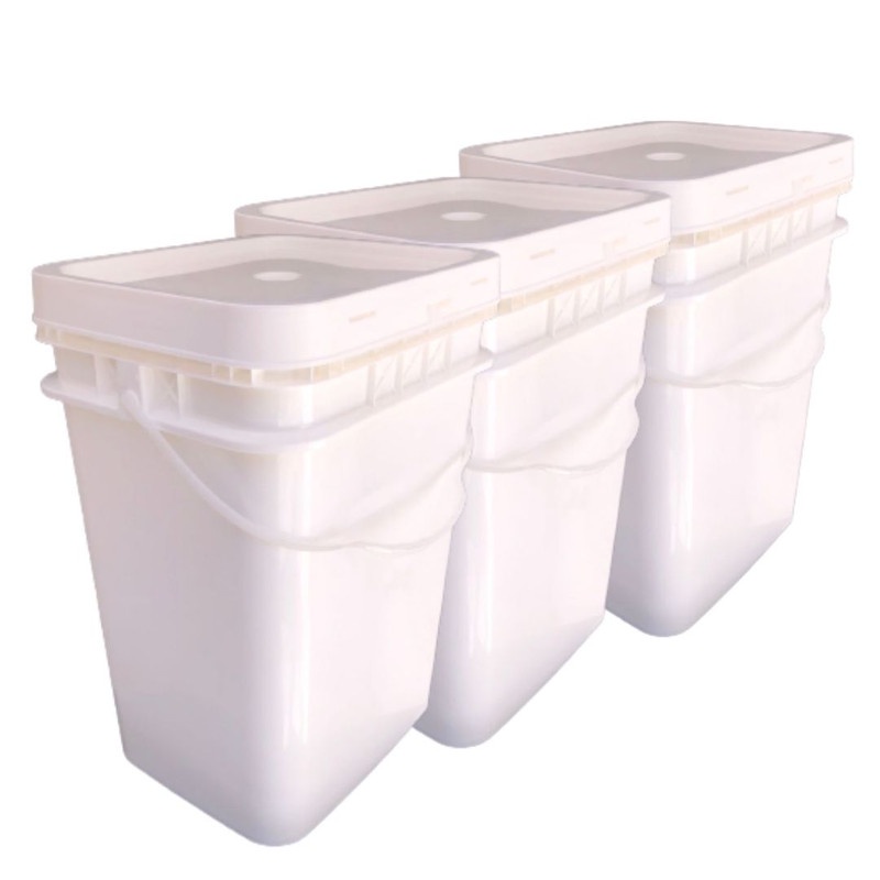 baldes herméticos para alimentos 20 litros Kit 03 Peças