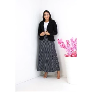 Conjunto Saia Longa e Blazer Preto Malha Moda Evangelica Executiva