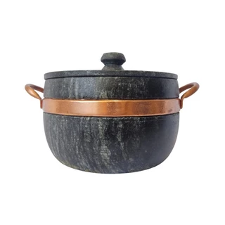 Panela Wok Pedra Sabão Grande Ouro Preto 3 litros