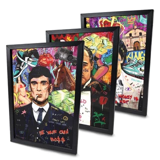 Quadros Grafite Gangster e Mafiosos Moldura e vidro