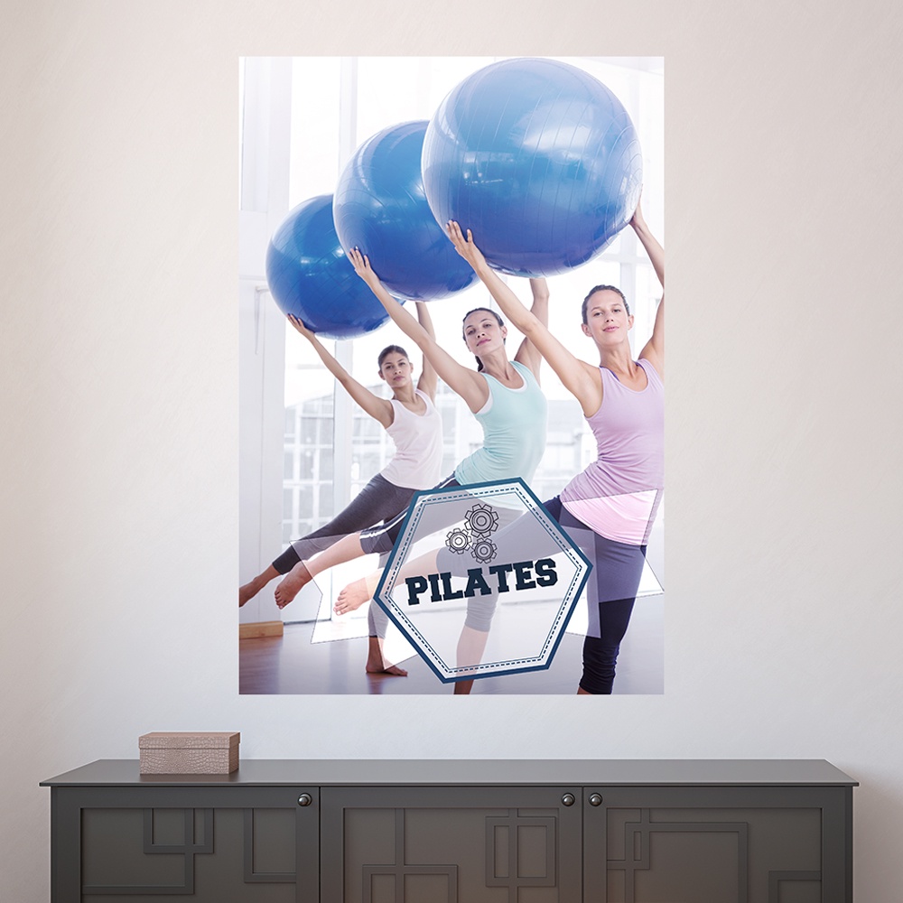 Painel Adesivo Decorativo De Parede Fitness Academia Pilates Ginástica ...