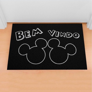 Tapete de Porta Divertido Capacho Frase - Mickey Bem vindo