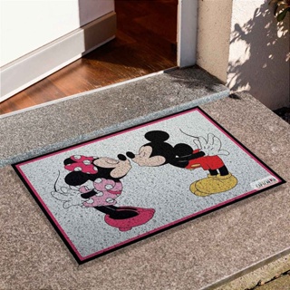Tapete de Porta Divertido Capacho - Mickey E Minnie Beijo