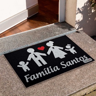 Tapete de Porta Divertido Capacho - Família Personalizado