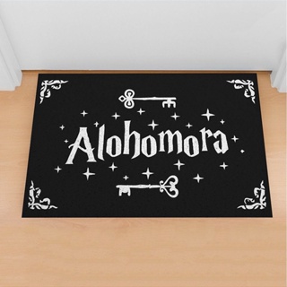 Tapete de Porta Divertido Capacho Harry Potter - Alohomora Fundo Preto