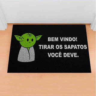 Tapete de Porta Divertido Capacho Frase - Bem Vindo! Tirar Os Sapatos Você Deve.