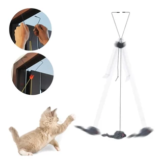 Brinquedo Interativo para Gato Fixação na Porta com Ganchinho - Gatinho Caçador