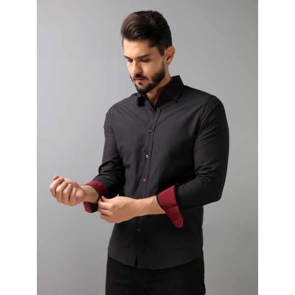 camisa social manga longa algodão passa fácil