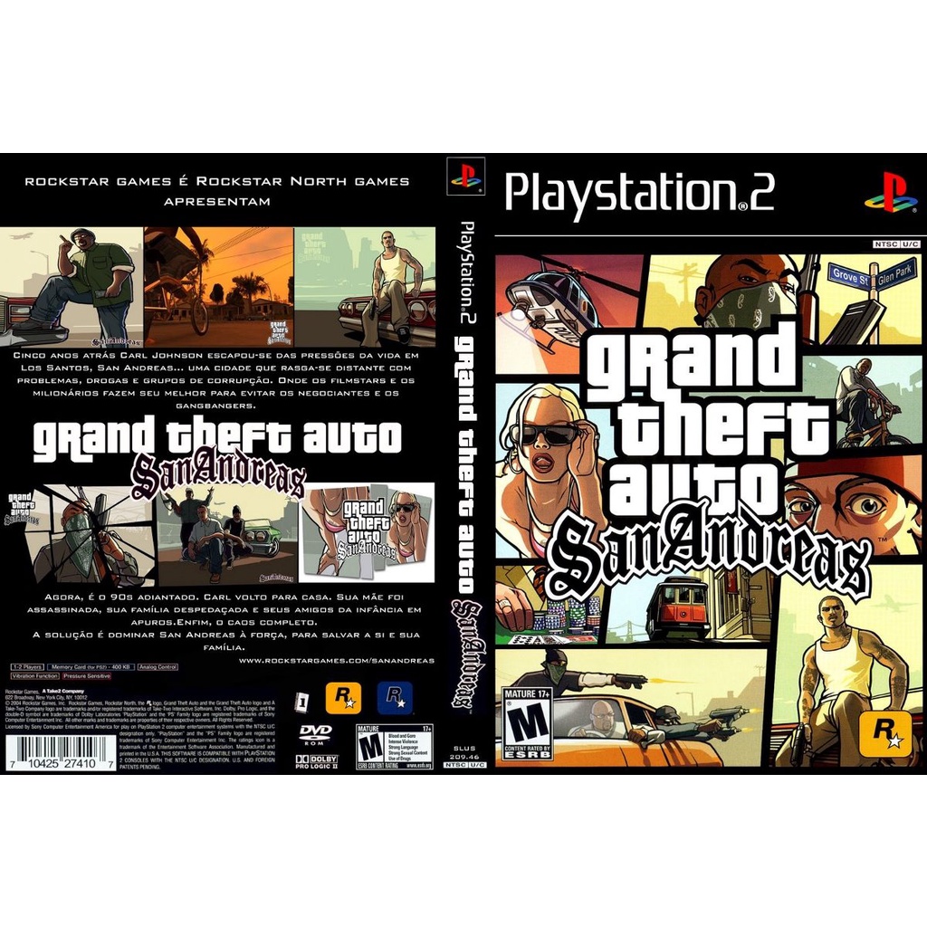 Jogo Grand Theft Auto: San Andreas ps2 | Shopee Brasil