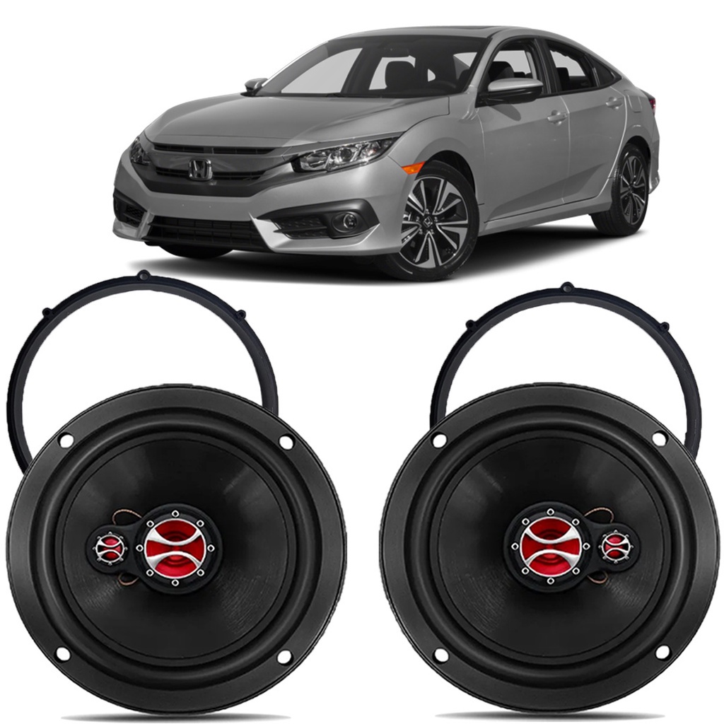 KIT Alto Falante Honda Civic Fit City - 6 Polegadas 120W Rms - KF.310