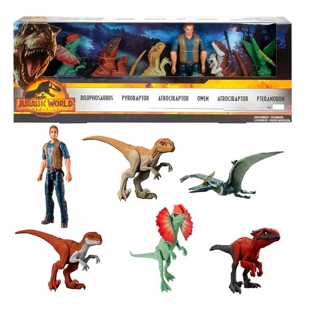 Boneco Dinossauro Jurassic World Atrociraptor - Colossal Gigante 93cm + 20  mini dinossauros