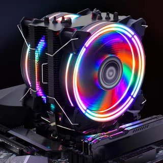 GMRGB tubo de calor 6 cooler do processador 4 pinos pwm rgb pc silencioso intel lga 1700/1200/1150/1151/1155/1156/775/2011/2011-3/x79/x99/am4/am3/am2/fm1/fm2 argb ventoinha cooler do processador 72cfm TDP 220w