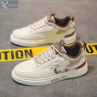 Sapatos Casuais Masculinos Esportivos De Malha Brancos Respiráveis