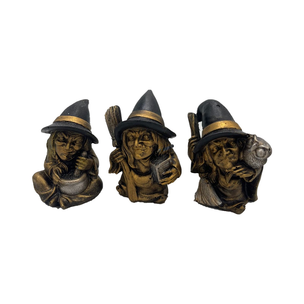 3 Estatuas De Bruxas Com Coruja E Vassoura Wicca Wiccaa 7cm | Shopee Brasil