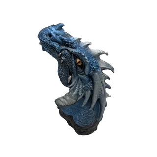 Incensário Cabeça De Dragão (azul Metalico) 25cm Resina