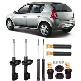 Kit 4 Amortecedor+kit Suspensão Sandero 2010 2011 2012 2013