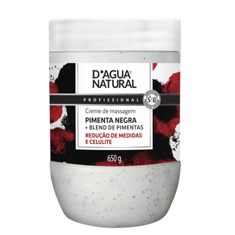Creme Pimenta Negra Blend De Pimentas Termoativo Redutor De Medidas Refil Sachê 650g D'água Natural