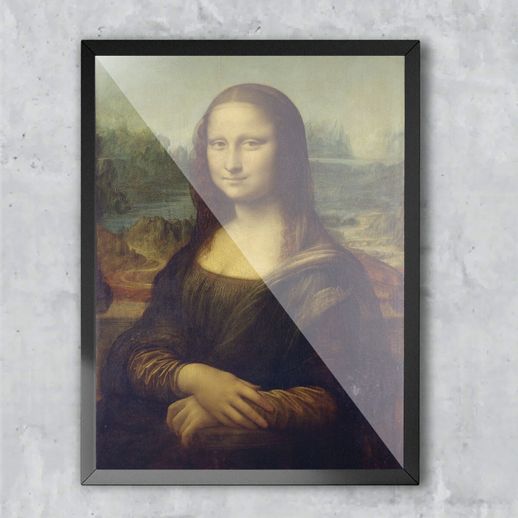 Quadro Decorativo Emoldurado com vidro Monalisa Arte Famosa Para sala ...