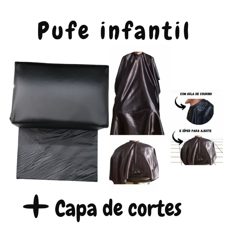 Capa Para Corte De Cabelo Xadrez + Baby Bank Infantil