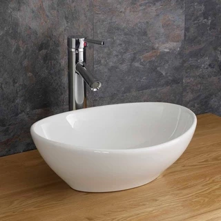 Cuba Banheiro Apoio Oval Louça Porcelana Branca Canoa Lavabo