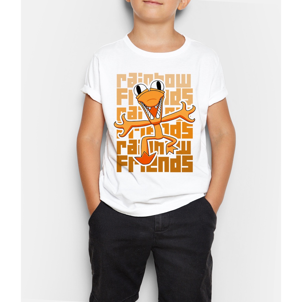 Camiseta Infantil Rainbow Friends Orange Boneco Laranja