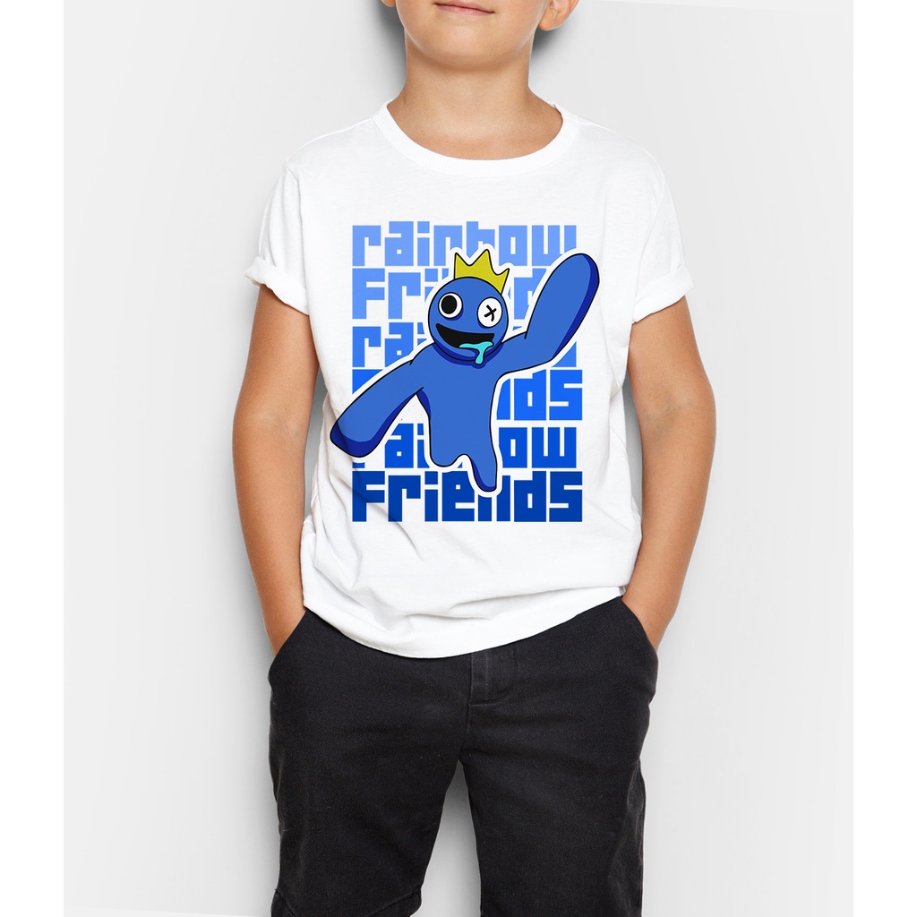 Camiseta Infantil Babão Blue Rainbow Friends Para Colorir #6