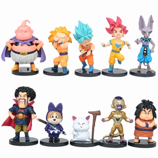 12pcs Dragon Ball Kakarotto Action Figures Hitto Beerus Burdock Anime  bonecos colecionáveis Vegeta Filho Goku Kids Toys