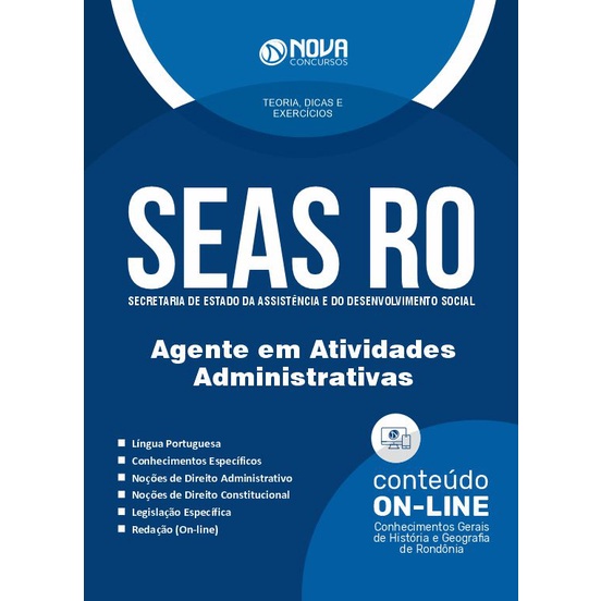 Apostila SEAS-RO 2022 - Agente Em Atividades Administrativas | Shopee ...